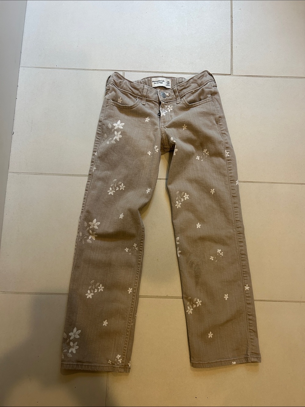 Abercrombie & Fitch floral denim 7/8